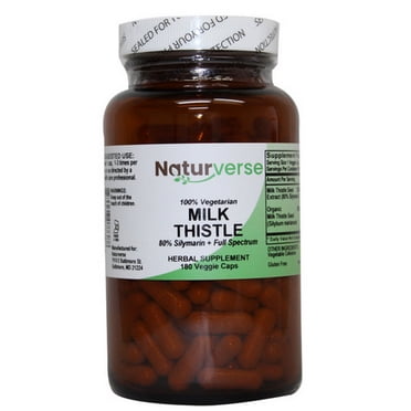 Naturverse Milk Thistle Capsules, Herbal Supplements, 180 VegCaps