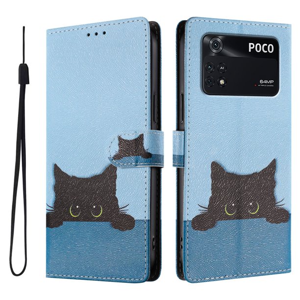 FOXDOCK Funda Tipo Cartera para Xiaomi POCO M4 Pro 4G con Soporte y Correa – Diseño de Patrones Lindos