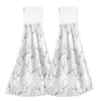Tree Branch 2pcs Bathroom Hanging Towels Velcro Soft Hand Towel Absorbent Tie Towels for Kitchen Toilet Tea Bar Washcloth