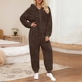 thumbnail image 2 of FRSASU Grenouillères Pyjama pour Femmes Adultes, Grenouillère Pyjama en Molleton pour Femmes, Grenouillères Pyjama Duveteuses pour Femmes, Pyjamas pour Ados Café L(L), 2 of 6