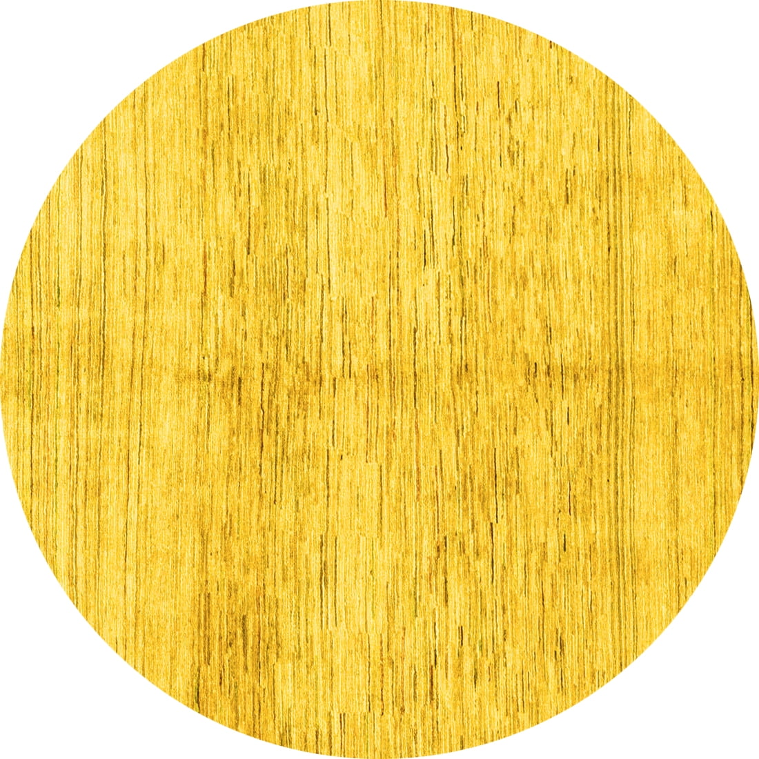 Ahgly Company Indoor Round Solid Yellow Modern Area Rugs, 7' Round ...