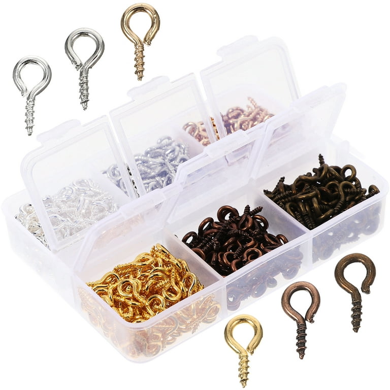 NUTJAM 600 PCS Small Screw Eye Pins,5 X 10 MM Mini Screw Peg Hooks, Mixed  Color Metal Eye Pins for Arts, DIY Jewelry, Crafts Projects, Cork Top  Bottles, Charm Bead Pieces