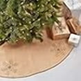 thumbnail image 3 of SARO 518.N53R 53 in. Round Beaded Snowflake Design Stocking or Tree Skirt - Natural, 3 of 4