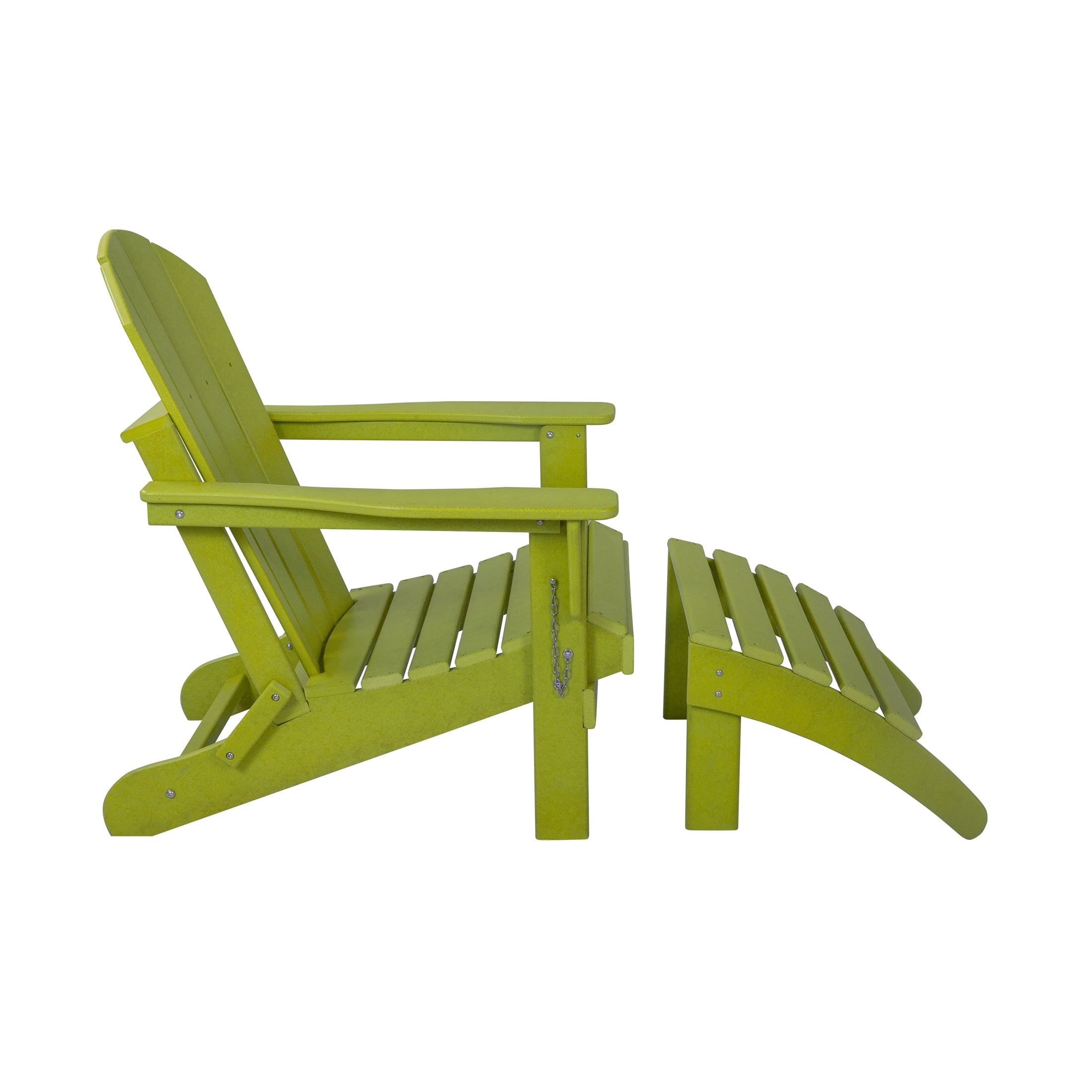 Westin Outdoor 2-Piece Set Plastic Adirondack Chair with Ottoman Footrest Included, Lime