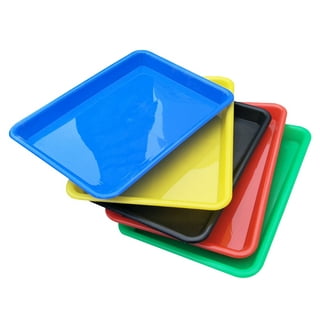 24 Pcs Activity Plastic Art Trays and Craft Tray 11 x 8.66 x 0.98 Inch  Clear