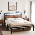 thumbnail image 1 of Cama Queen FABATO Cabecera Colchon Luces Led Usb, 1 of 7