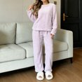 thumbnail image 2 of Gamivast Winter 2 Piece Sets for Women Fleece Long Sleeve Crewneck Top Pants Sleepwear Cozy Loungewear Winter Warm 2 Piece Sweatsuit, 2 of 7