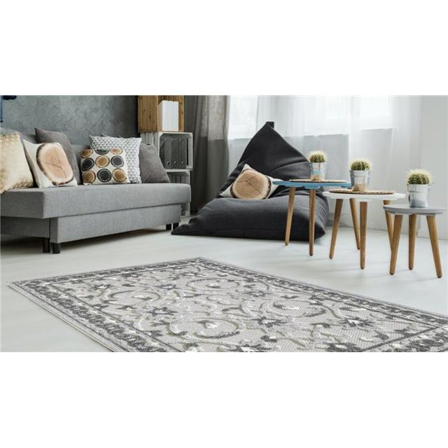 L Baiet DR463G46 4 x 6 ft. Danai Oriental Rug, Grey