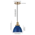 thumbnail image 5 of Evelyn&Zoe Industrial 8" Wide Blue/Brass Pendant, 5 of 7
