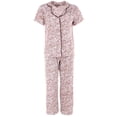 thumbnail image 2 of CTM  Patterned Button Down Short Sleeve Pajama Set (Women), 2 of 5
