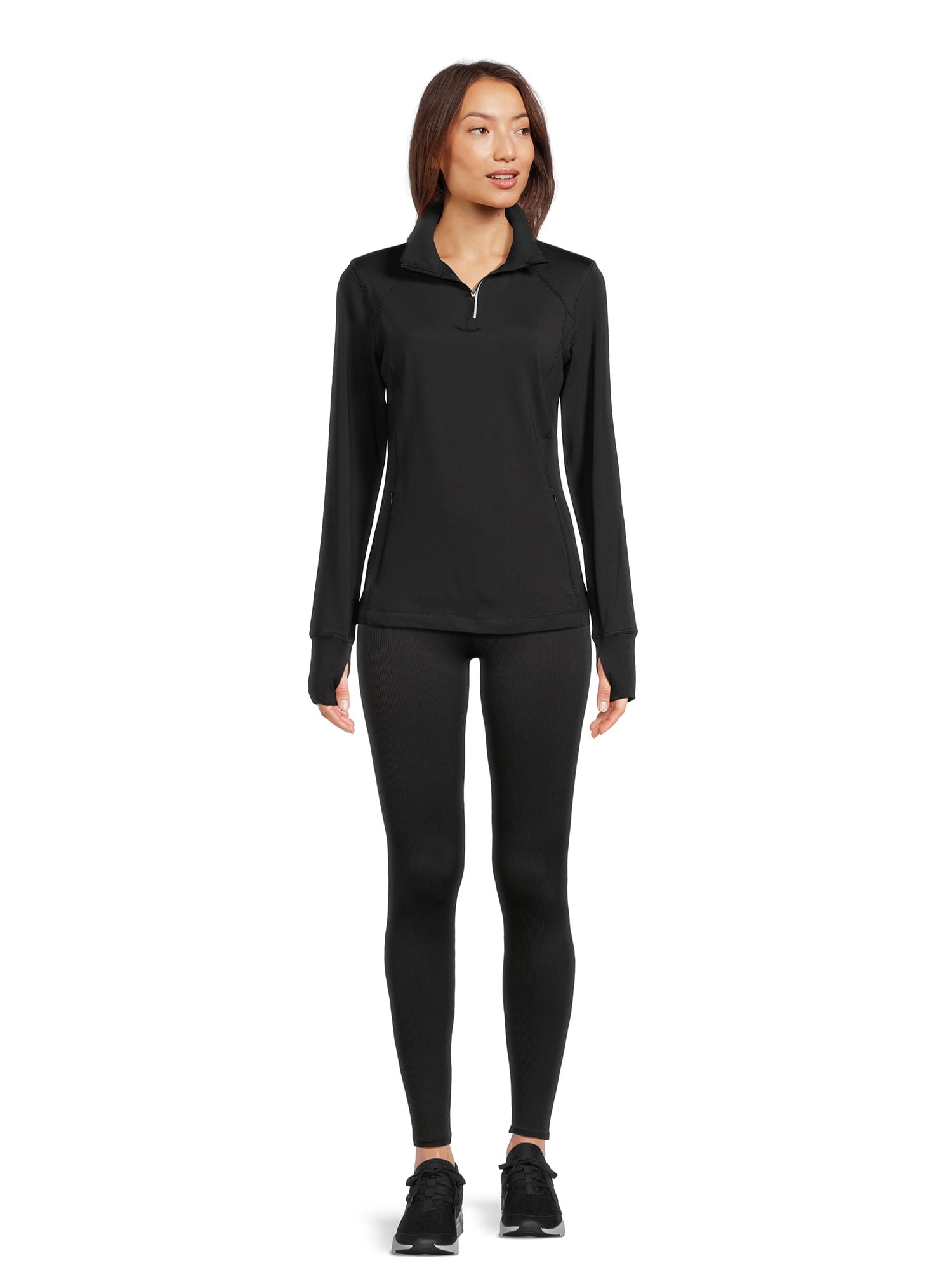 Avia Women’s Brushed Quarter-Zip Pullover with Pockets, Sizes XS-XXXL