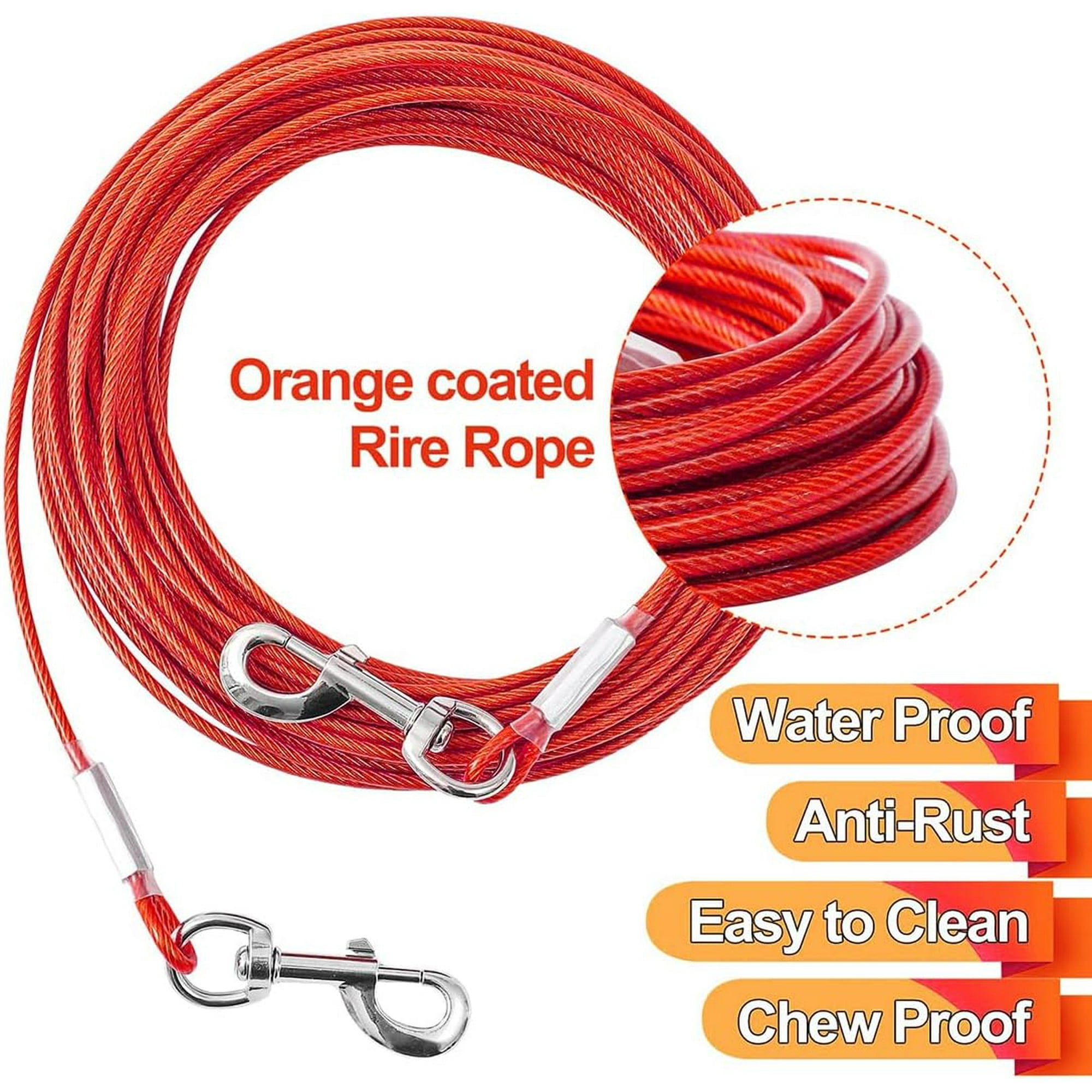 HSHDLDF Tie Out Cable for Dogs 10 20 50 30 100FT Dog Leads for Yard Chew Proof Heavy Duty Dog Tie Out Cable for Large Dogs Up to 250lbs Durable Dog Runner Tether Line for Outdoor