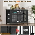 thumbnail image 4 of POAO 41"Dog Crate Furniture with Name Tag,Heavy Duty Dog Kennel Indoor for Medium Dogs,Double-Doors Sturdy Metal Dog Cage for Anxiety Dog,End Table, 4 of 9