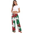 thumbnail image 6 of FREEAMG Women Pajama Pants Lounge Pants Long Stretch Comfy Sleepwear Red Green White Christmas Camouflage, 6 of 7