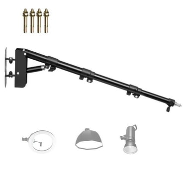 KFFKFF Wall-Mounted Ring Light Boom Arm, Measuring 39.37 in/100 cm, Triangular Boom Arm Allowing 180° Swivel, Robust Wall Stand Tripod Support, Suitable for Studio Video Lighting, Monolight
