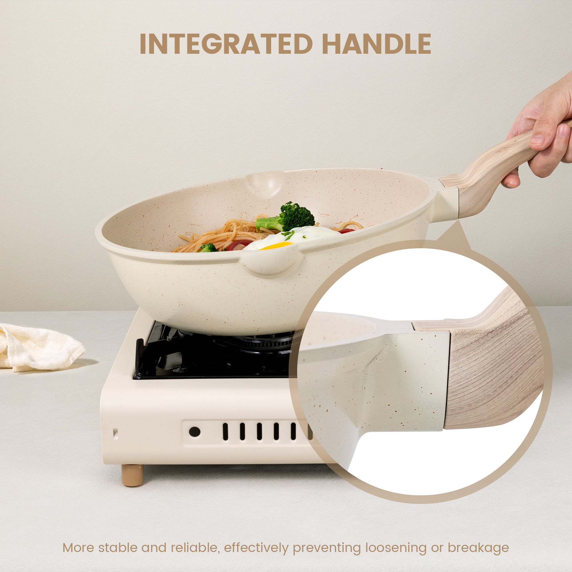 Younghome Nonstick Pots and Pans Set,12 Pcs Induction Kitchen Cookware Cooking Sets,Dishwasher Safe, Ergonomic Handle