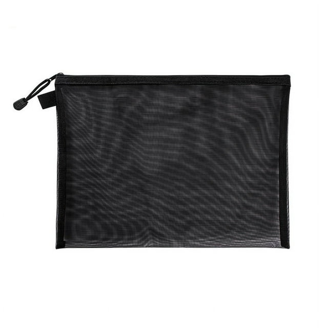 Nvzi 6 bolsas de maquillaje A5, bolsa de cosméticos, carpeta de archivos, bolsa de malla, bolsas de papel, carpetas, bolsa de almacenamiento de documentos, 9,25 x 7,1 pulgadas, color negro