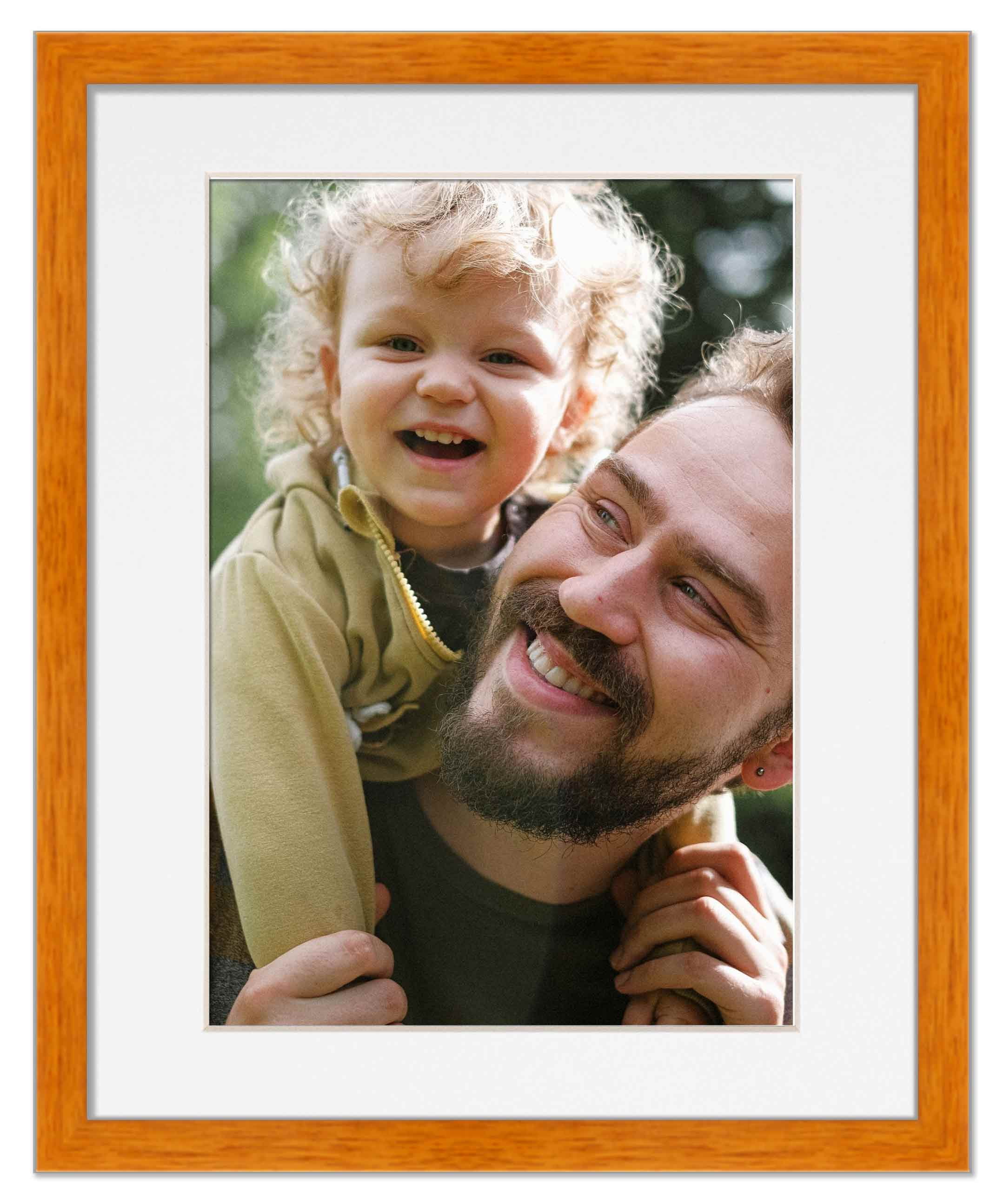16x20 Frame Honey Pecan With White Picture Mat For 16x20 Photo - Honey Pecan 18x24 Frame To Display