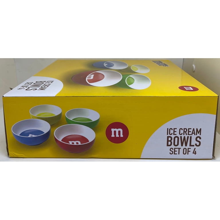 M&M's World Characters Lentil Ice Cream Ceramic Bowls Set of 4 New
