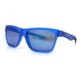 thumbnail image 5 of Xloop Mens Rectangle Sport Classic Wrap Horned Plastic Sunglasses Blue Mirror, 5 of 8