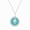 Sterling Silver, variant on Diamond Hamsa Pendant Necklace 1/6 Ct in Turquoise Blue Ceramic and Sterling Silver