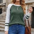 thumbnail image 6 of hotojiny Long Sleeve Shirts for Women Lightweight Sweaters Fall Outfits Color Block Winter Clothing Dressy Casual Pullover(Army Green,Large), 6 of 7
