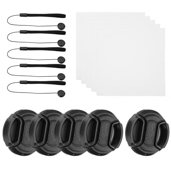 Unique Bargains 37mm Lens Cap Set, 5Pack Sides Pinch Snap Camera Lens Cover, Black