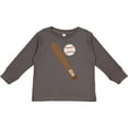 thumbnail image 3 of Inktastic Baseball Bat and Ball Boys or Girls Long Sleeve Toddler T-Shirt, 3 of 5