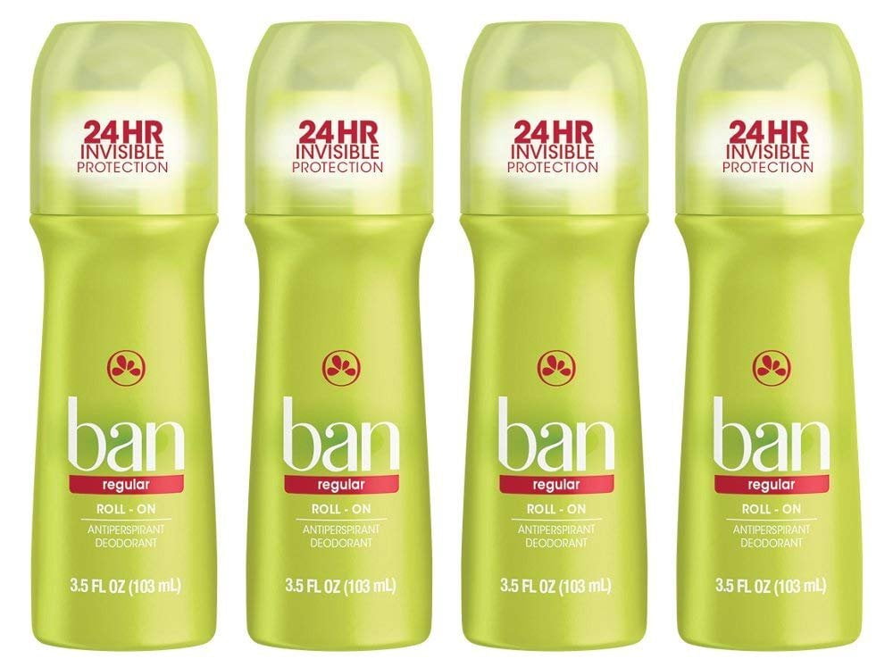 Ban Anti-Perspirant Deodorant Regular 24HR Odor Protection, 3.5 oz, 4-Pack