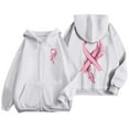 thumbnail image 6 of Shadoumai Womens Breast Cancer Awareness Hoodies Full Zip Up Jacket Ribbon Graphic Oversized Sweatshirt Jackets Fall Winter Clothes, 6 of 6