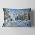 thumbnail image 2 of Designart Snowy Blue Winter - Landscape Photography Throw Pillow - 12x20, 2 of 5