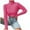 Hot Pink-47, variant on Women's Fall Long Sleeve Turtleneck T Shirt Ribbed Knit Sweater Slim Fit Basic Casual Tee Tops
