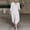 White, variant on Women's Long Sleeve Dress, Casual V-Neck Long Dress in Soft Cotton Linen Blend for Summer and Spring Wear
