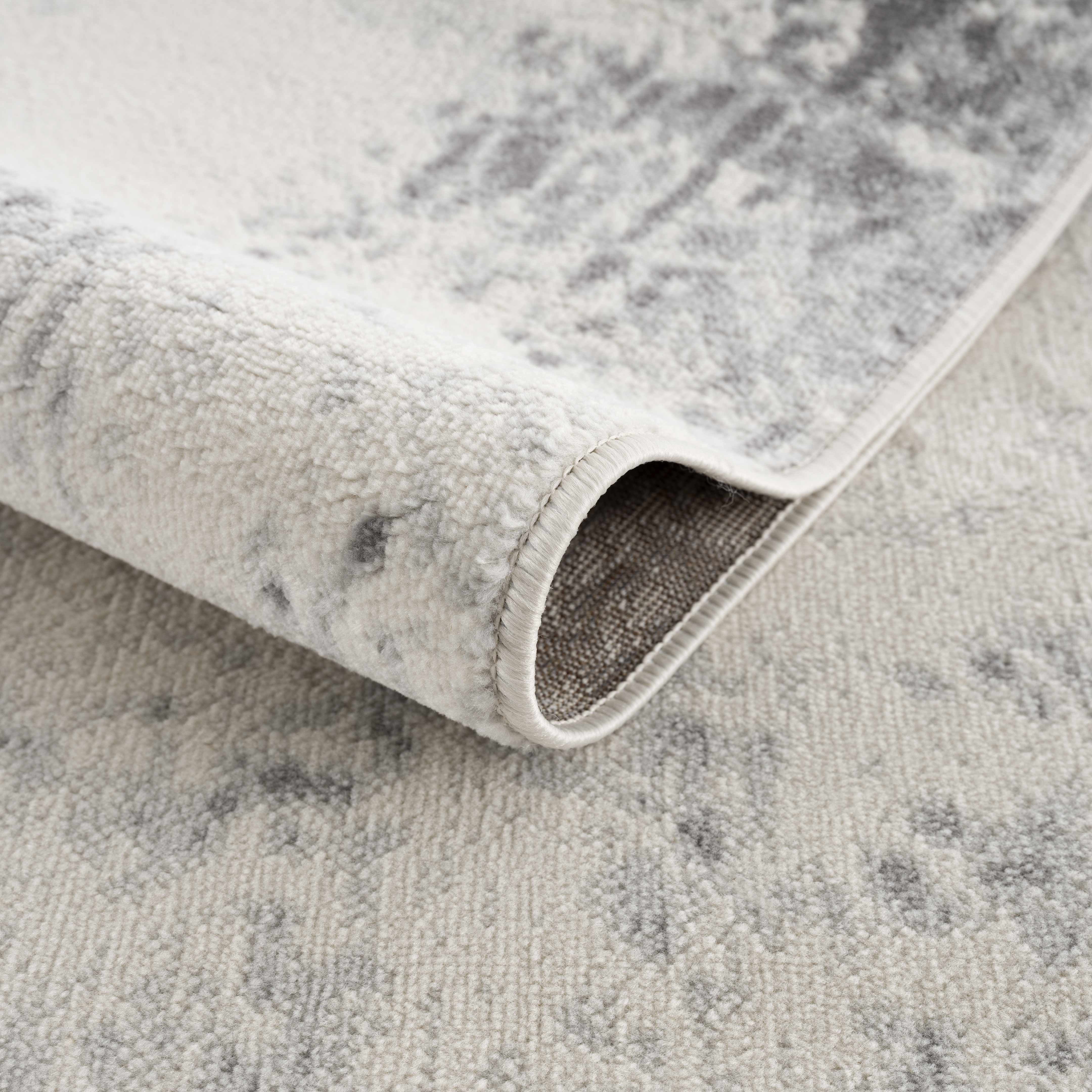 Hauteloom Tigris Collection Hayal Transitional Modern Farmhouse Hallway, Entryway, Kitchen Runner Rug - Contemporary Distressed - Boho Abstract - Ivory, Beige, Gray - 2'7" x 7'3"