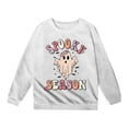 thumbnail image 3 of Krdevn Kids Retro Spooky Season Floral Ghost Bat Graphic Crewneck Sweatshirt Long Sleeve Casual Pullover Top for Halloween Holiday Outfit White,9-10 Years, 3 of 4
