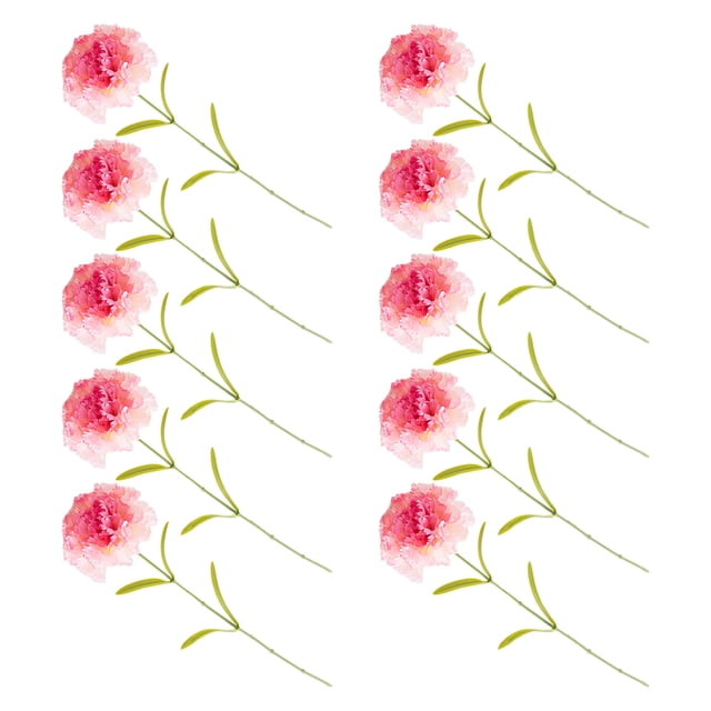 10 Uds. De flores artificiales de clavel Bearachild ramo de regalo de flores falsas de una sola cabeza accesorios de fotografía para Decoración Rosa oscuro
