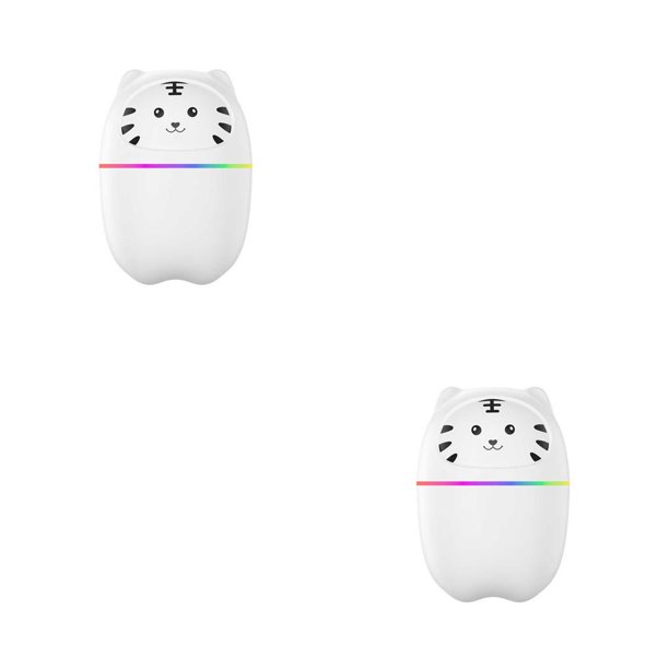 Wosthever Humidificador de aire, difusor de aceites esenciales con Aroma bonito, purificador de niebla USB, máquina de suministros para el hogar Blanco 2piezas