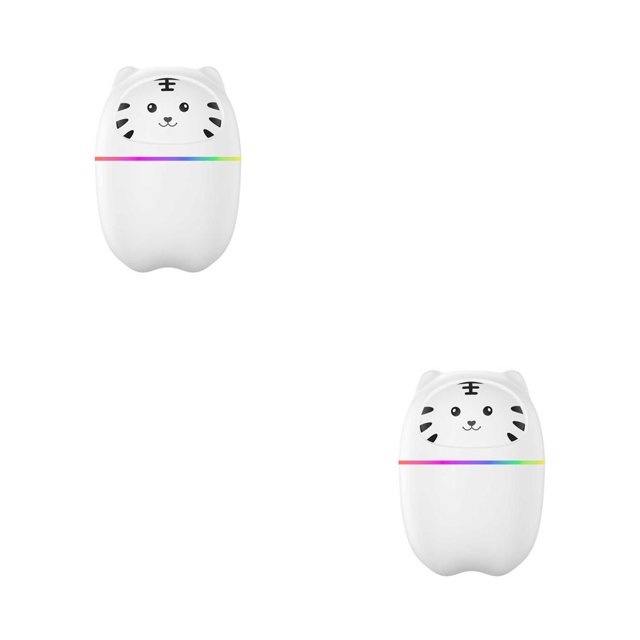 Wosthever Humidificador de aire, difusor de aceites esenciales con Aroma bonito, purificador de niebla USB, máquina de suministros para el hogar Blanco 2piezas