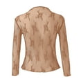 thumbnail image 7 of See Through Tops for Women Neck Sexy Lace Floral Embroidery Undershirts Mesh Sheer Layering Tops Party Clubwear, Size XL, 7 of 7