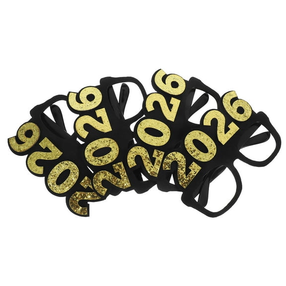 ELAYARD 4Pcs Unique Design 2026 New Year Photo Booth Glasses Multi Color Plastic