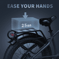 thumbnail image 5 of ESKUTE Spark X Electric Bike, 26" x 4.0 Fat Tires, 48V 750W Hub Motor, 20Ah Removable Battery, Electric Mountain Bike with Rear Rack and Fenders, 5 of 6