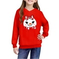 thumbnail image 4 of Lorytime Christmas Kids Hoodies for Boys Girls Printed Sweatshirt Long Sleeve Pullover Drop Shoulder Cute Tops Red 7 Years, 4 of 4
