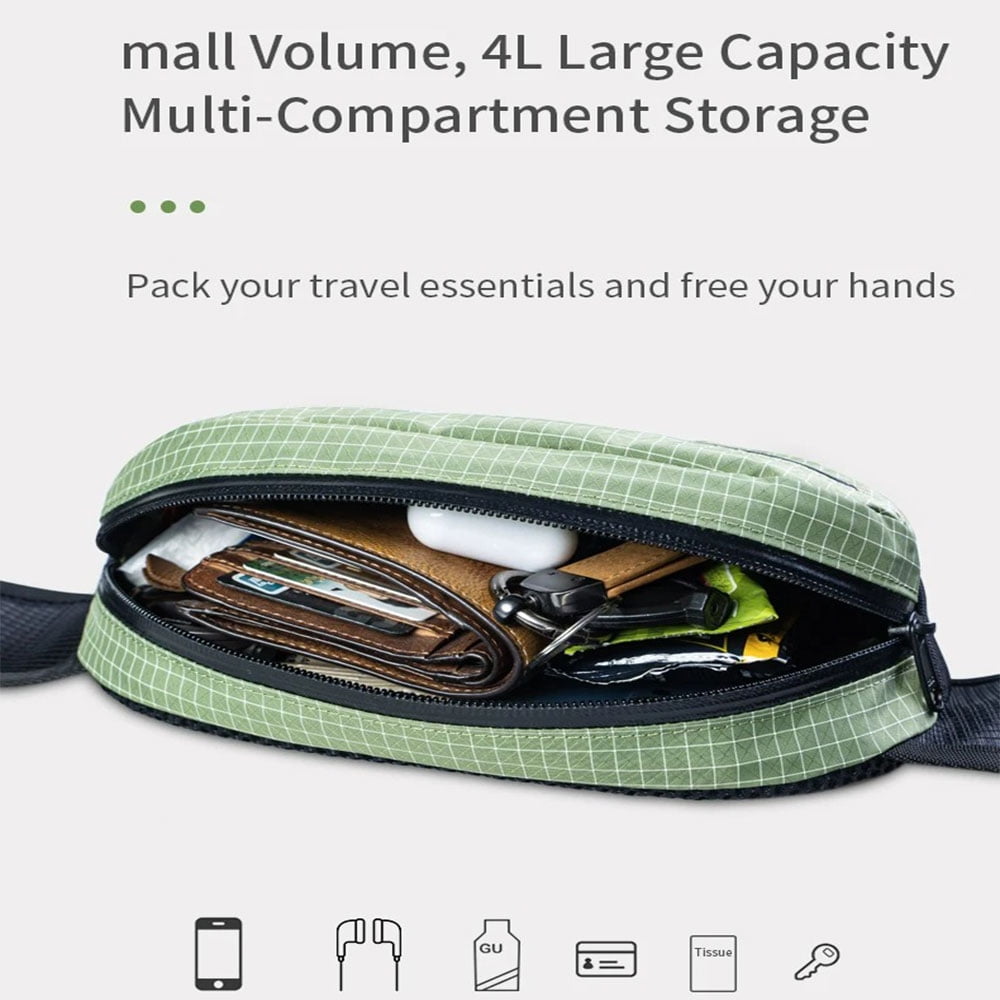 AONIJIE FH2502 Running Waist Bag 4L Large Capacity Waterproof Belt Pack for Men Women Outdoor Hiking Trail Marathon