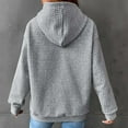 thumbnail image 5 of Womens Hoodies Casual Long Sleeve Drawstring Waffle Pullover Tops Loose Hooded Sweatshirt with Pocket Gray 5XL, 5 of 5