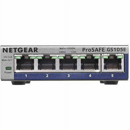 NETGEAR - 5-Port 10/100/1000 Mbps Gigabit Smart Managed Plus Switch - Gray