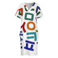 thumbnail image 3 of Vestido holgado colorido con bolsillos para mujer traje de hada con alfabeto coreano Hangul consonantes verano, 3 of 6