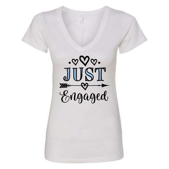 Inktastic Engagement Announcement Just Engaged Women's V-Neck T-Shirt