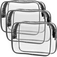 thumbnail image 2 of Neceser transparente, paquete de 3 neceseres, neceser de viaje para maquillaje y cosméticos, negro transparente, 2 of 4