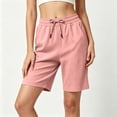 thumbnail image 7 of Tumotour Athletic Running Shorts for Women's Elastic Waist Outdoor Work Shorts Jogging Walkshort Drawstring Summer Straight-Leg Shorts with Pocket, 7 of 7