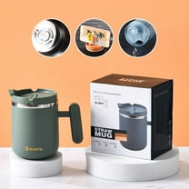 Stainless Steel Coffee Mug 450ml | Double Insulated Travel Mug with Lid & Handle | Durable 304 Steel | Hot & Cold, Leak-Resistant, Easy Clean | Orange/Blue/Green, Home Office Cup